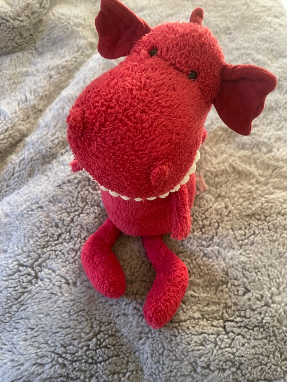JellyCat Toothy Dragon Red Plush Stuffed Toy 17”